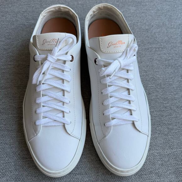 Good Man Brand Mono White Rose Gold Edge Lo-Top Sneaker Nappa Leather Mens 8.5 - Picture 3 of 11